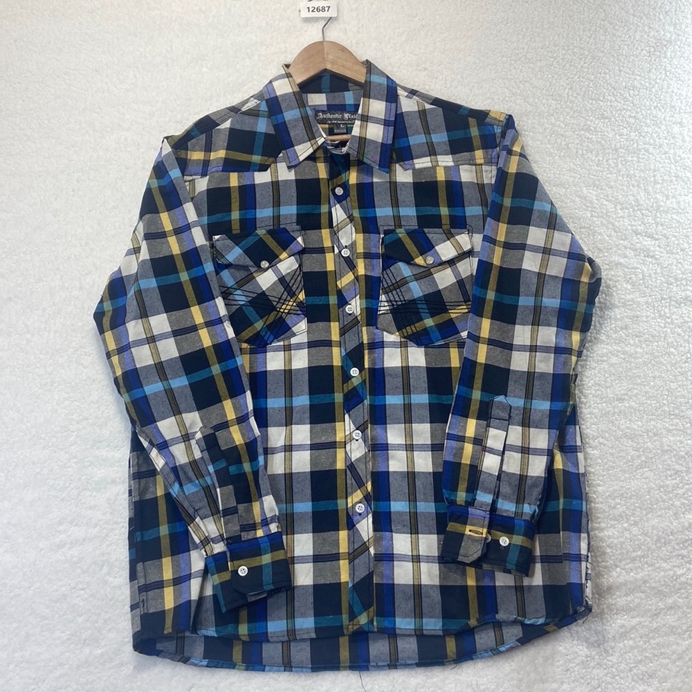 Authentic Plaids Shirt Men's multicolor Plaid Size Large